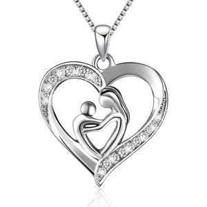 925 Sterling Silver Mother and Child Love Heart